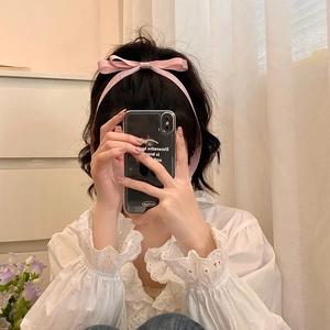 Barrette à cheveux élégante en satin rose avec nœud, accessoire style princesse