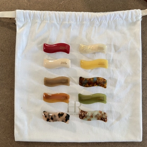 Set di 10 fermagli per capelli ondulati in stile francese in acetato e colori assortiti