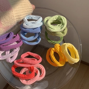Élastiques à Cheveux Haute Élasticité Couleur Macaron Sans Couture Bande de Caoutchouc Épaissie Corde à Cheveux Porte-queue de Cheval Accessoires Femme