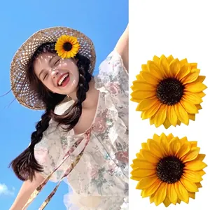 Set de barrettes à cheveux tournesol pour femmes coiffures de vacances d'été à la plage