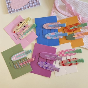 Summer Fruit Series Grape Cherry Resin Hair Clips Cute Sweet Girl Bangs Side Clip Korean Style Hair Accessories For Women