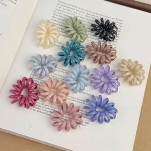 Élastiques à cheveux en spirale multicolores disposés sur un livre pour un style chic