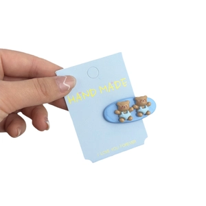 Süße blaue Haarklammern mit niedlichen 3D-Bären für Mädchen Haarschmuck Styling