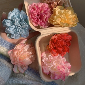 Large silk peony flower hair clip for women available in multiple vibrant colors