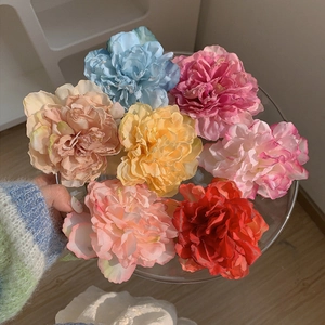 Large Peony Flower Hair Clip Handmade Fabric Floral Side Clip For Women Vacation Photo Prop Sweet Hair Accessories