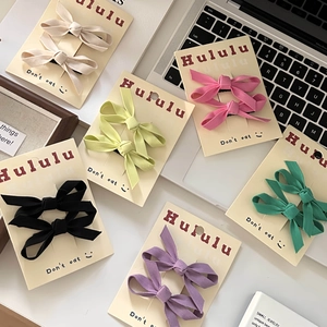 Set di fermagli per capelli con fiocco in tessuto colorato in sei dolci colori per donne