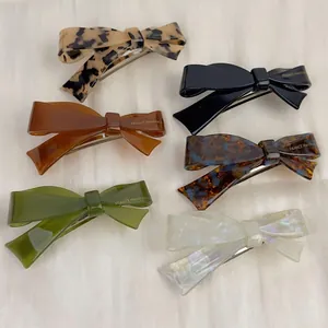 Handmade Acetate Bow Hair Clip Korean Style Sweet Spring Barrette Elegant Tortoiseshell Hair Accessories For Women Daily Headwear