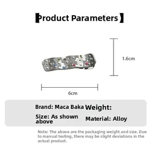 Spécifications détaillées de la barrette en métal martelé avec perles colorées