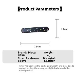 Spécifications de taille pour la pince à cheveux en cuir à pois de 7,5 cm