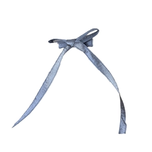 Fermaglio per capelli con fiocco in raso blu navy e nastri lunghi per acconciature balletcore