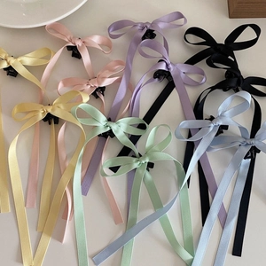 Eleganter Langer Streamer Schleife Haarkralle Satin Stoff Süßer Balletcore Stil Haarschmuck Für Damen Mädchen Party Täglich