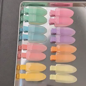 Lot de 16 pinces à cheveux coloris gelée macaron pour femmes dans un plateau argenté