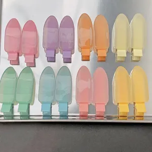 Pinces à Cheveux Couleur Gelée Dopamine pour Femmes Filles en Alliage de Résine Clips Bec de Canard sans Couture