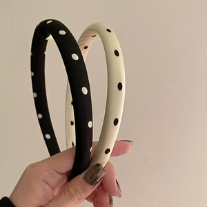 Retro Polka Dot Padded Headband Polyester Fabric High Top Sponge Hair Band Korean Minimalist Women Hair Accessories