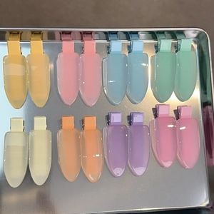 Lot de 16 barrettes à cheveux colorées dopamine aux finitions en résine macaron