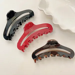 Pince à Cheveux Élégante en Acétate Ajourée Style Français Grande Pince Requin Accessoires de Coiffure Haut de Gamme Femme