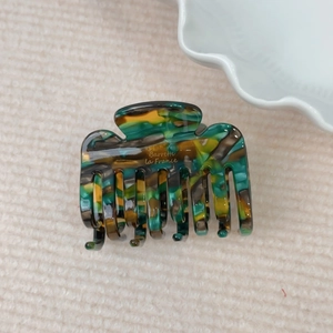 French style tortoise marble acetate hair claw clip with gold Barrette La France lettering