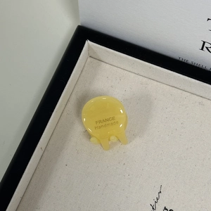 Elegant yellow acetate hair claw clip for women featuring France Handmade engraving