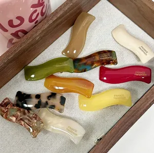 Barrettes à cheveux ondulées en acétate faites à la main en plusieurs couleurs et or