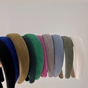 French Vintage Wide Knit Padded Headband With Sponge Ribbed Texture High Top Hair Hoop For Women Daily Hair Accessories