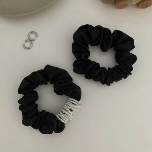 Élégant Chouchou avec Künstliche Perles Artificielles Élastique à Cheveux en Tissu Accessoires de Cheveux Style Coréen pour Femmes