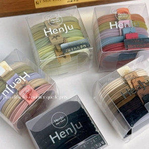 Five sets of high-elastic hair ties in diverse colors including Morandi and earthy tones