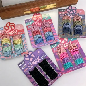 Baby size candy color high elasticity hair tie set with durable assorted elastic bands