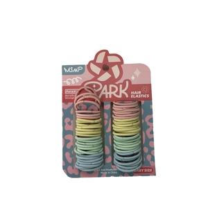 Baby size high elasticity candy colored hair tie set on card for durable hair styling