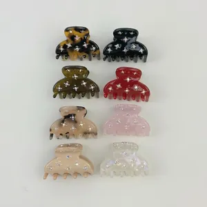 Pinza per Capelli Piccola in Acetato Stile Coreano Elegante con Strass Mini Fermaglio Fatto a Mano Accessori per Capelli Donna