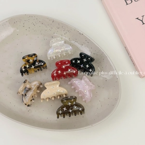 Set di 8 mini mollette per capelli in acetato con strass e finitura tartarugata
