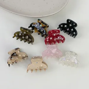 Set di mollette per capelli in acetato con strass in vari colori per acconciature