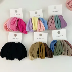 Soft Elastic Fabric Scrunchies Collection Assorted Colors Minimalist Wide Hair Ties Korean Style Hair Accessories For Women