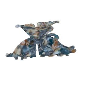French vintage butterfly hair claw clip with marble texture acetate finish for women
