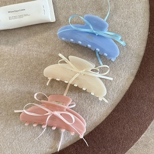 Pinza per Capelli in Acetato Francese Con Fiocco in Raso Balletcore Dolce Fermaglio Squalo Eleganti Accessori per Capelli da Donna