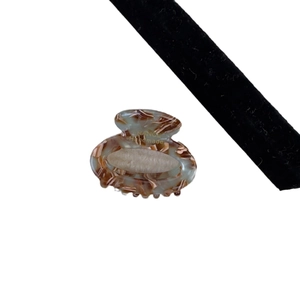 Elegant tortoiseshell acetate hair claw with France Handmade gold lettering on white