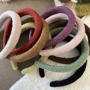 Serre-tête français en laine mélangée, accessoire de cheveux épais et élégant en divers coloris