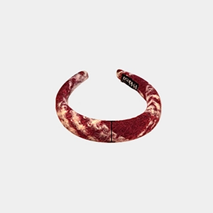 Serre-tête festif en éponge marbrée rouge et blanc avec design haut pour le Nouvel An et Noël