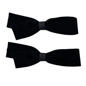 Paire de barrettes à cheveux élégantes en velours noir de style français chic