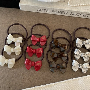 Elegant French Style Bow Hair Ties Cellulose Acetate Scrunchies High Elasticity Hair Bands For Women Hair Accessories