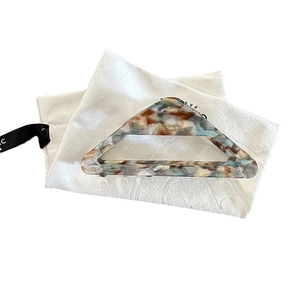 French vintage marble pattern acetate hair claw clip with triangular hollow design
