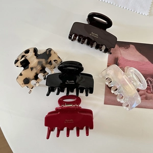 French Vintage Acetate Hair Claw Clip Elegant Square Glossy Hair Accessory For Women Daily Styling Small Hair Catch Hairpin Barrette La France Design