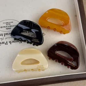 French Elegant Acetate Hair Claw Clip Minimalist Tortoiseshell Pattern Small Hair Clip For Women Daily Hair Accessories