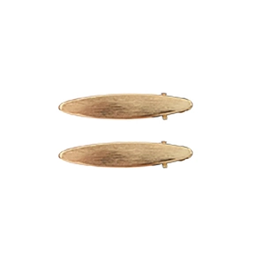 French minimalist frosted gold leaf hair clips set in elegant oval shape for women