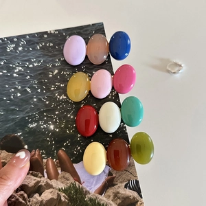 Colorful oval resin hair clips set in vibrant candy colors for women and girls