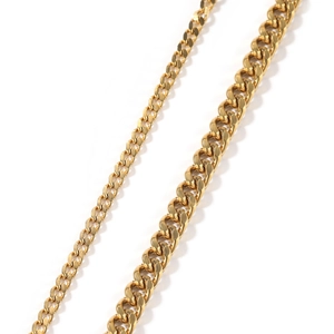Collana a catena miami cuban placcata in oro classica in due diversi spessori