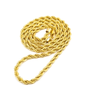 Classic 6mm gold plated rope chain necklace for men with durable lobster clasp closure