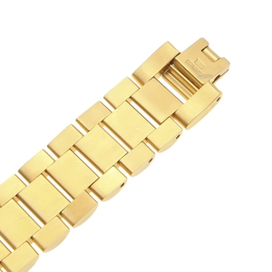 Pulsera de reloj para hombre en acero inoxidable dorado con acabado de metal cepillado