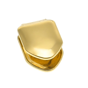 Gepolijste gouden hiphop grillz voor een enkele tand met glanzende spiegelafwerking