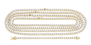 Détail du collier tennis 6mm plaqué or avec zircons sertis et fermoir de sécurité