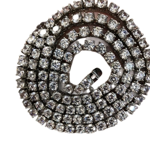 Collier tennis hip hop 6mm en argent avec zircons sertis à quatre griffes pour homme